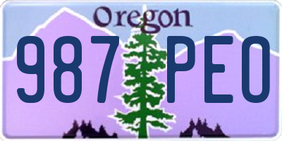 OR license plate 987PEO