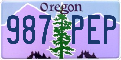 OR license plate 987PEP