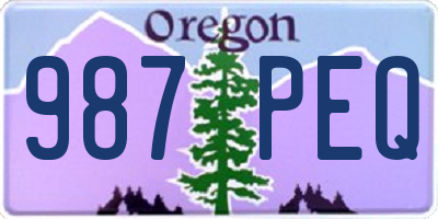OR license plate 987PEQ