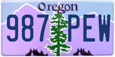 OR license plate 987PEW