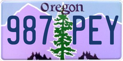 OR license plate 987PEY