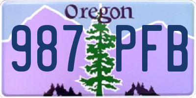 OR license plate 987PFB