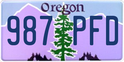 OR license plate 987PFD