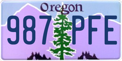 OR license plate 987PFE