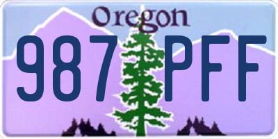 OR license plate 987PFF