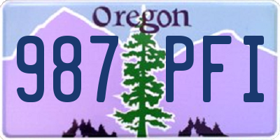 OR license plate 987PFI