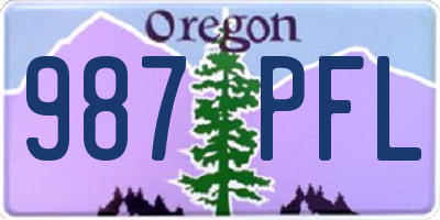 OR license plate 987PFL
