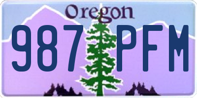OR license plate 987PFM