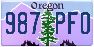 OR license plate 987PFO