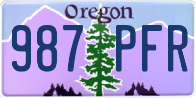 OR license plate 987PFR