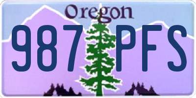 OR license plate 987PFS