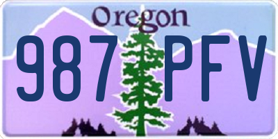 OR license plate 987PFV