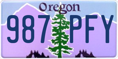 OR license plate 987PFY