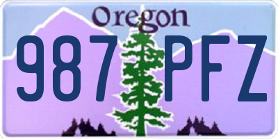 OR license plate 987PFZ