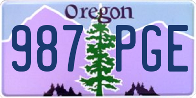 OR license plate 987PGE