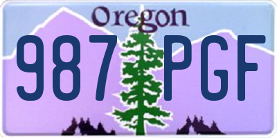 OR license plate 987PGF