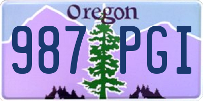 OR license plate 987PGI