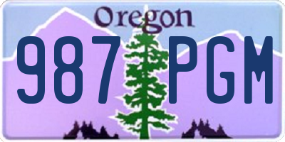 OR license plate 987PGM