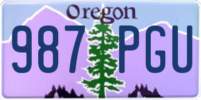 OR license plate 987PGU