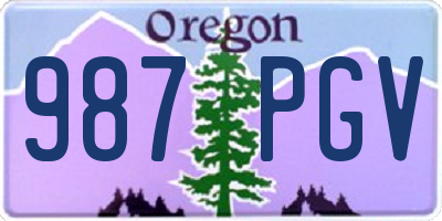 OR license plate 987PGV