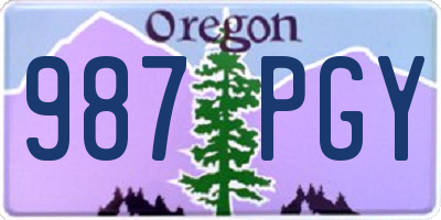OR license plate 987PGY