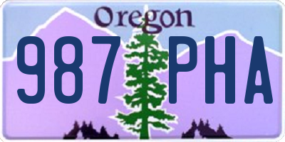 OR license plate 987PHA