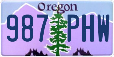 OR license plate 987PHW