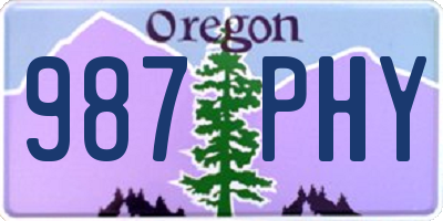 OR license plate 987PHY
