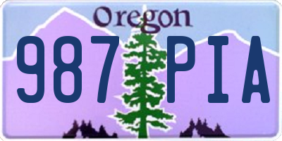 OR license plate 987PIA