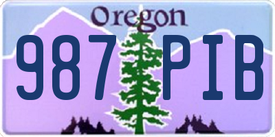 OR license plate 987PIB