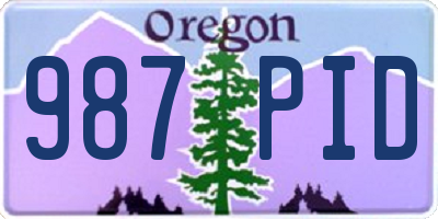 OR license plate 987PID