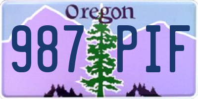 OR license plate 987PIF