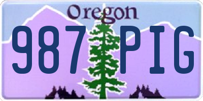 OR license plate 987PIG