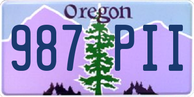 OR license plate 987PII