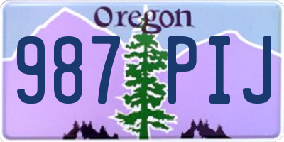 OR license plate 987PIJ