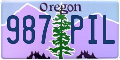 OR license plate 987PIL