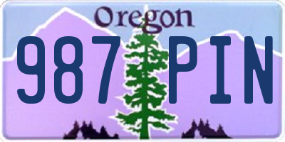OR license plate 987PIN