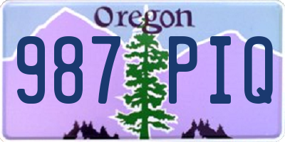 OR license plate 987PIQ
