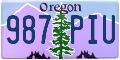 OR license plate 987PIU