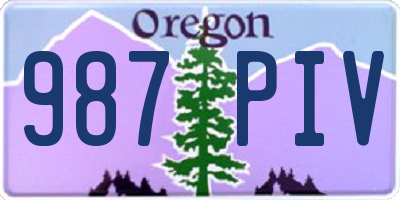 OR license plate 987PIV