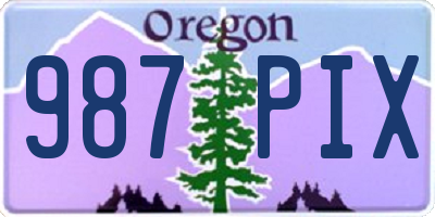 OR license plate 987PIX
