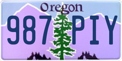 OR license plate 987PIY