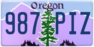 OR license plate 987PIZ