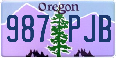 OR license plate 987PJB