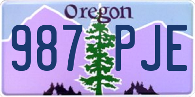 OR license plate 987PJE