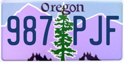 OR license plate 987PJF