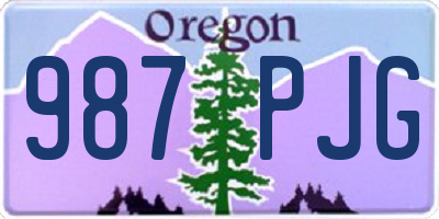 OR license plate 987PJG