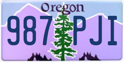 OR license plate 987PJI