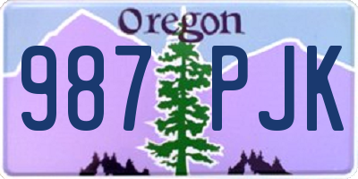 OR license plate 987PJK