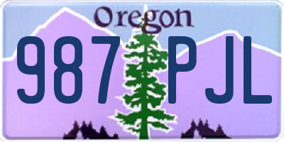 OR license plate 987PJL